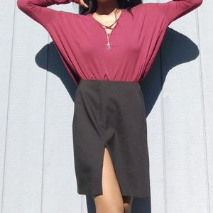 ➕Red Cross Strap Long Sleeve Alya V neck